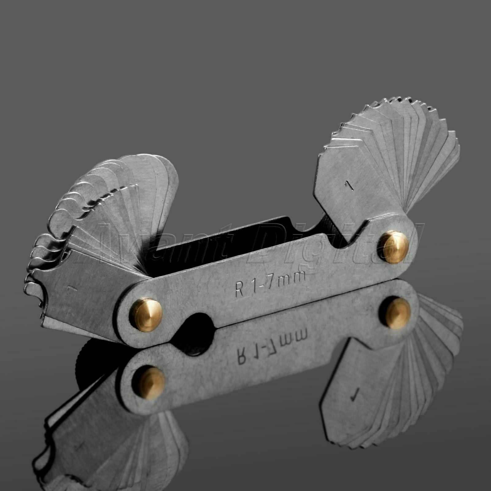 Radius Gauge Metal Double Head Gage Standard R 1mm-7mm Folding Blades Measure