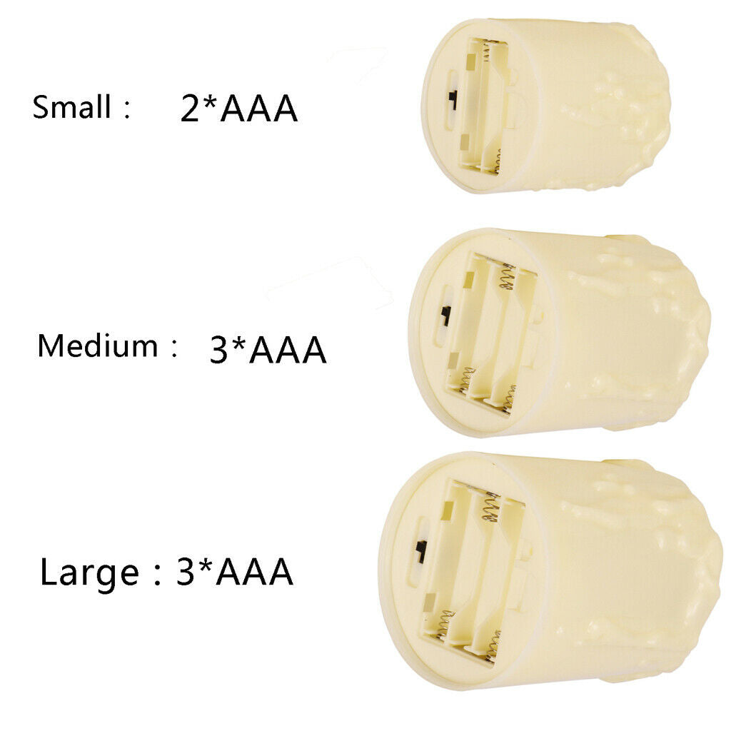 Set of 3PCS Battery Powered LED Candles Decorative Tea Light Romantic Decor