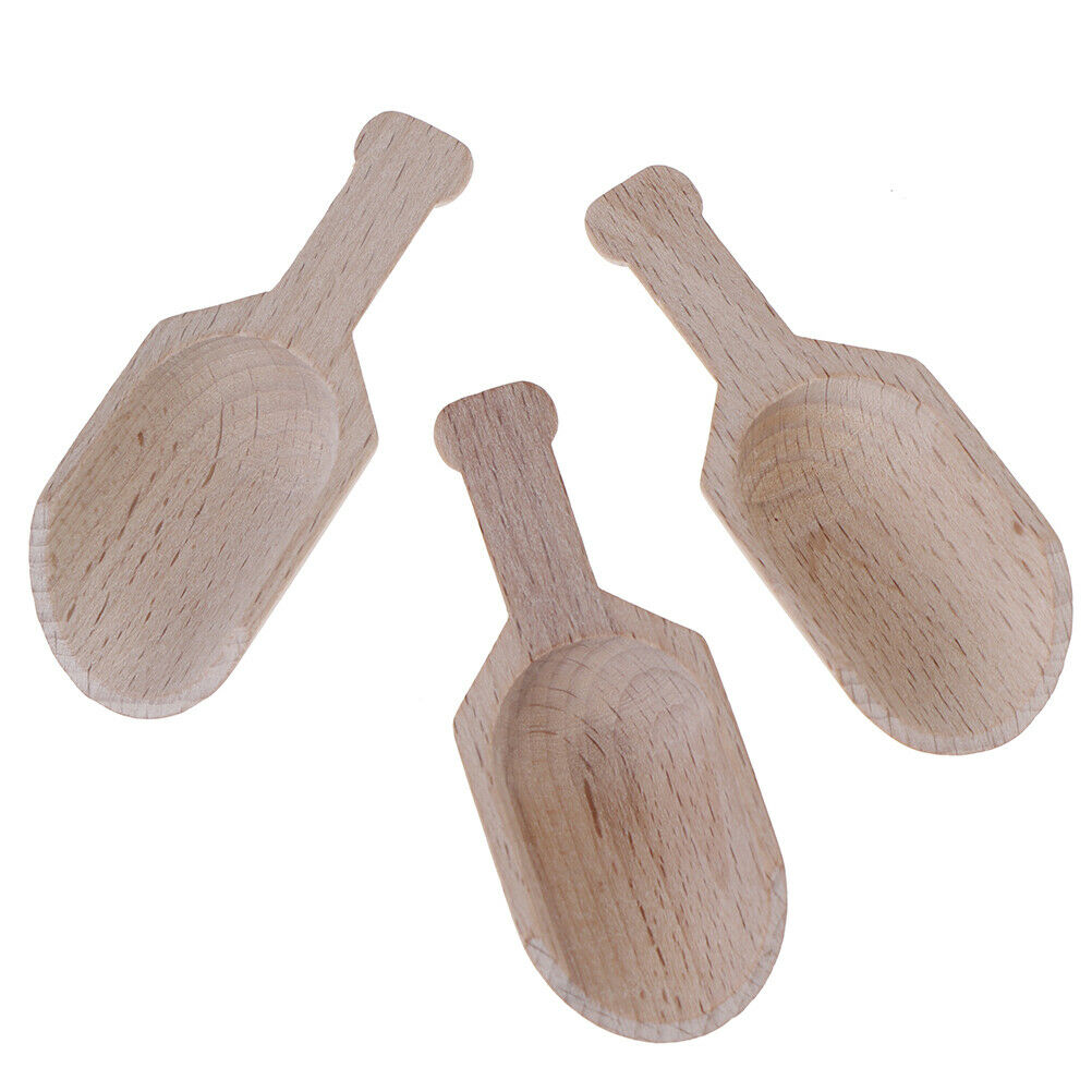 3pcs Wooden Coffee Tea Scoops Mini Candy Bath Salt Spices Flavors Spoons'.l8