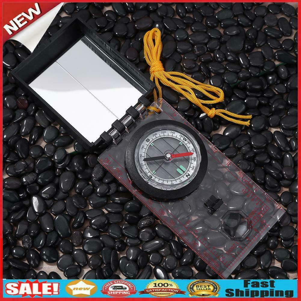 Portable Mapping Ruler Mirror Outdoor Survival Camping Hiking Compass Tool @