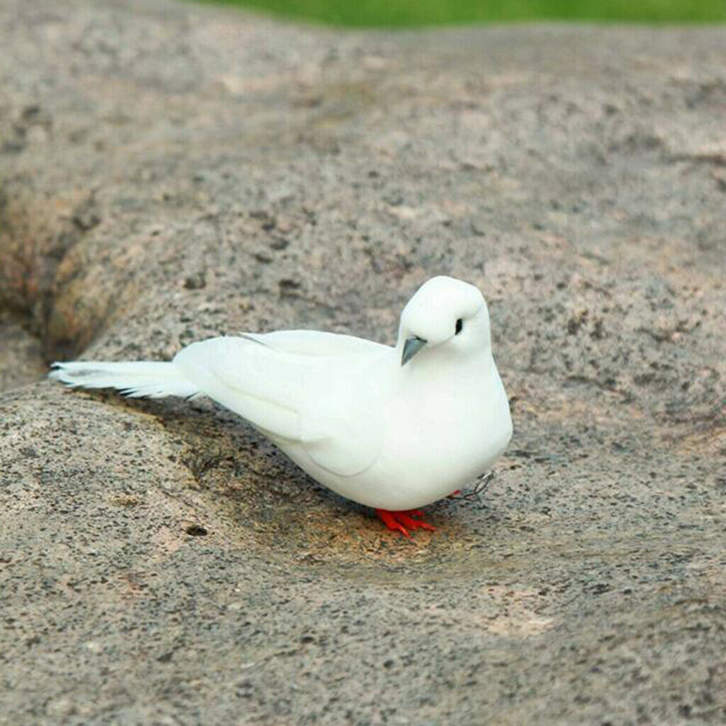 Set of 5 Artificial Birds Pigeon Outdoor Garden Pond Decor Ornament Figures