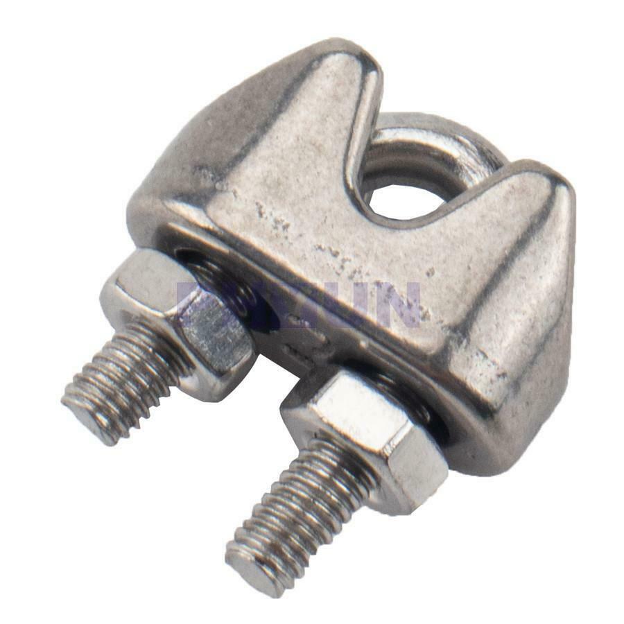 40Ã— Universal M3 Stainless Steel Wire Rope Cable Clip Clamp Corrosion Resistant