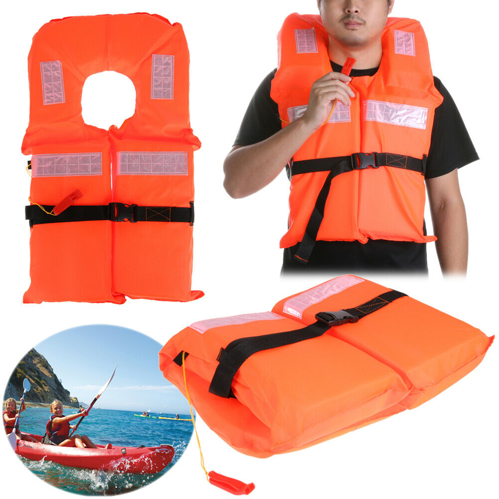 Universal Life Vest Polyester Life Jacket Foam Flotation Swimming Safety Ve @