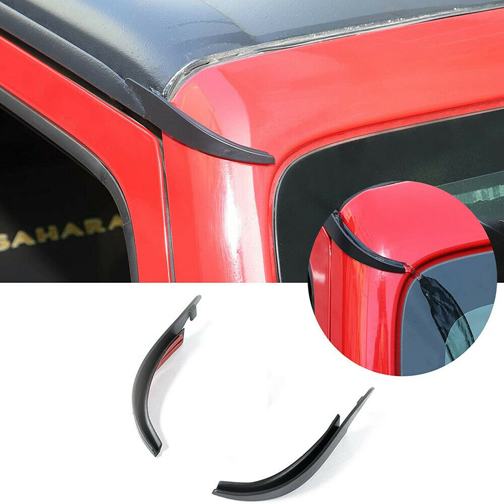 For 07-17 Jeep Wrangler JKU Hard-Top Roof Rainwater Guard Diverters Slot Gutter