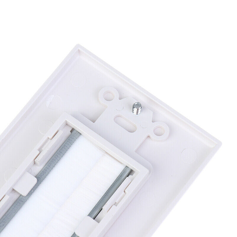 1 PCS White Brush Panel Opening Decor Cable Wire Wall Plate Face Pla.l8