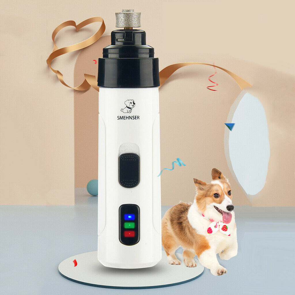 Dog Nail Grinder 2-Speed Electric with LED Light for Small Medium Large Dogs &
