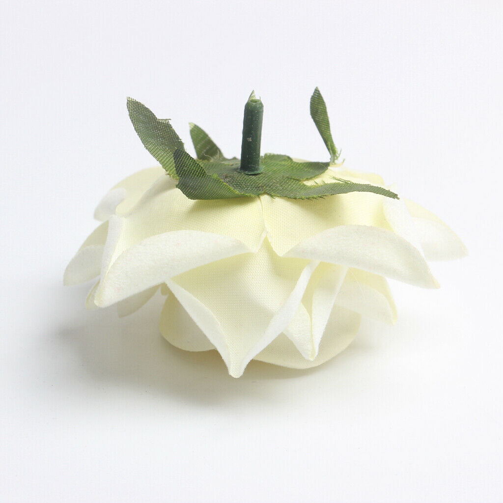 10 Pcs Velvet Arificial Flower Heads White Wedding Ceremonial Decoration