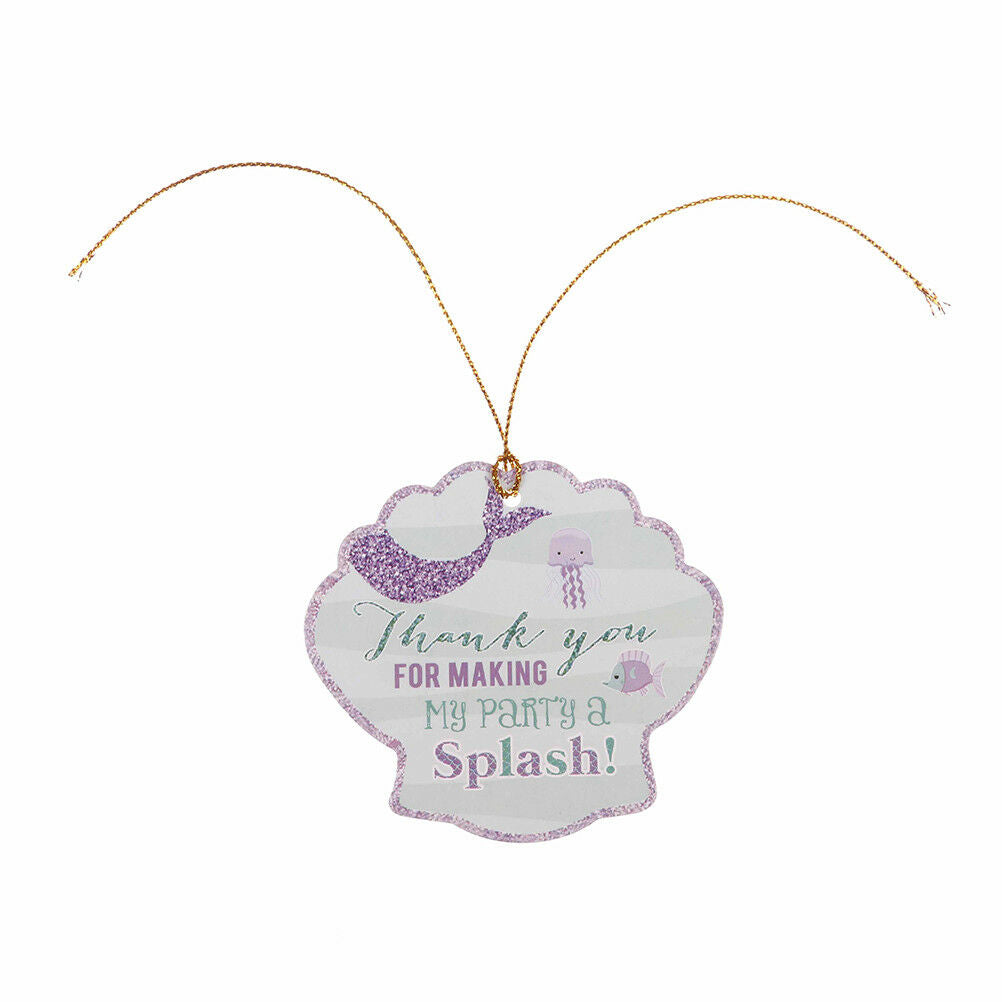 24pcs Thank You Tags Mermaid Shell Tags with String Gift Box Packaging Lab.l8