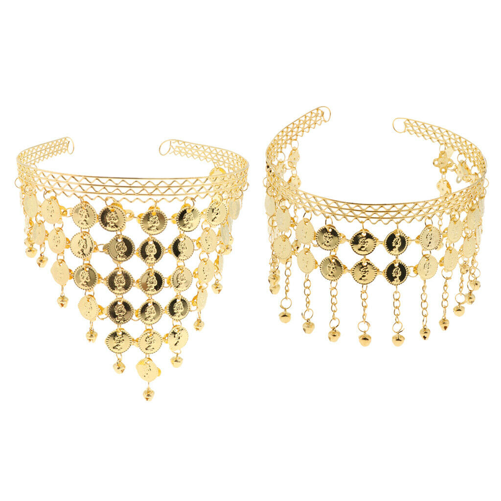 2x Fashion Belly Dance Headwear Coins Head Belly Dance Accessories Headdress