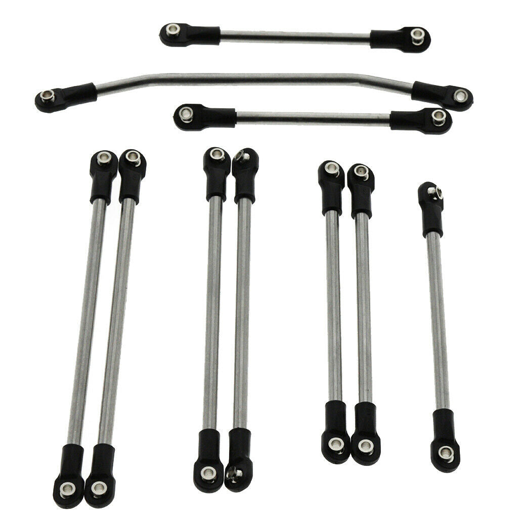 10Pieces Stainless Steel Link Rod Linkage for Axial SCX10 90046 90047 90035