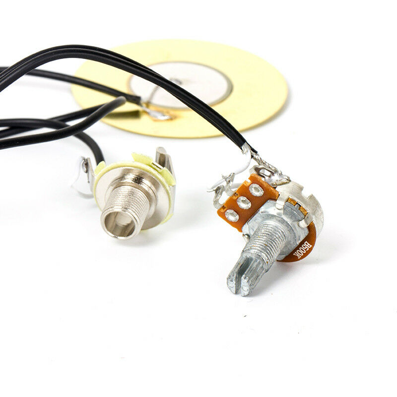 Piezo Contact Microphone Pickup Transducer for Guitar Ukulele Violin 1Pot 1 Jack