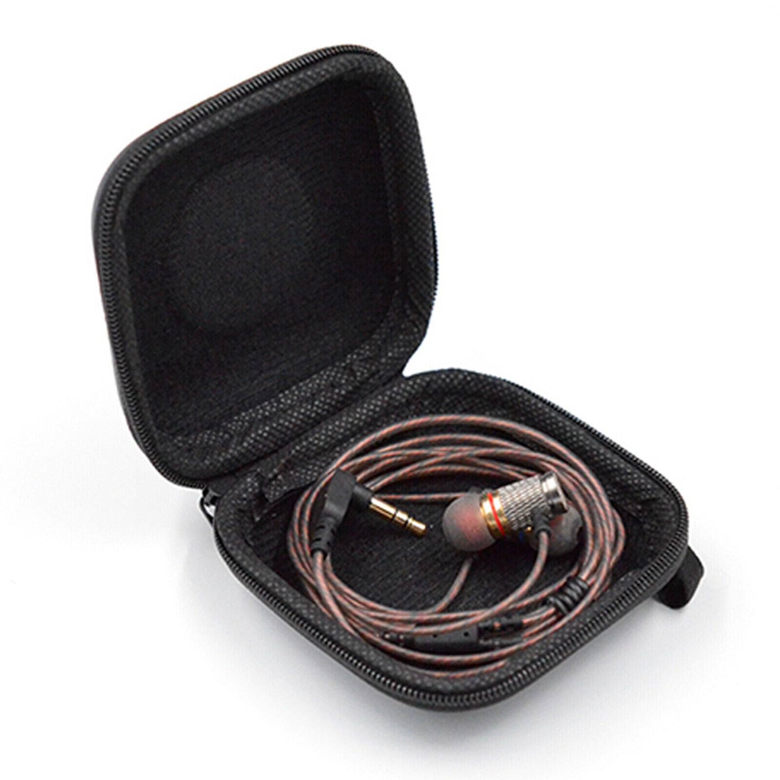 Portable Earphone Case PU Leather Organizer Pouch Small for USB Cable Earbud