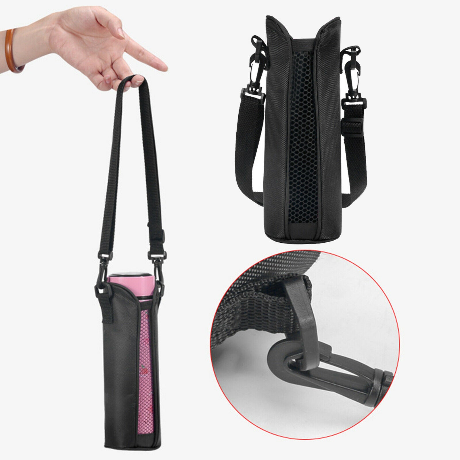 Heat Insulated Water Bottle Carrier Pouch Cover with Adjustable Cycling