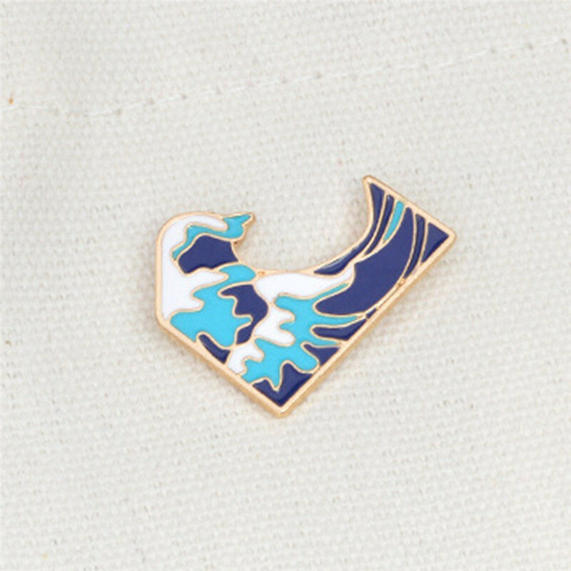 Simple Cartoon Girl Sea Wave Enamel Collar Pins Badge Corsage Brooch Jewel.l8