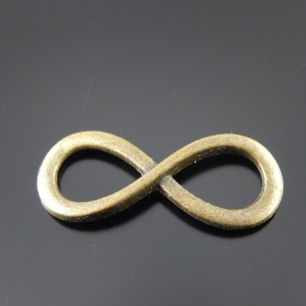 10 Retro Bronze Infinity Charm Bracelet Connector Alloy Pendant Jewelry 31*13mm
