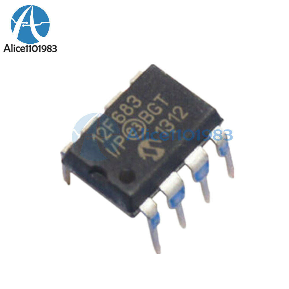 10PCS  PIC12F683-I/P PIC12F683 DIP8 MICROCHIP IC MCU FLASH 2KX14 NEW