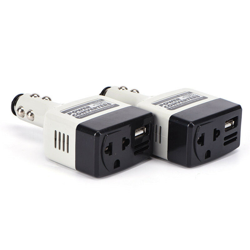 AutoCharger Adapter DC 12V To AC Converter 220V Mobile Charger Power With USB DD