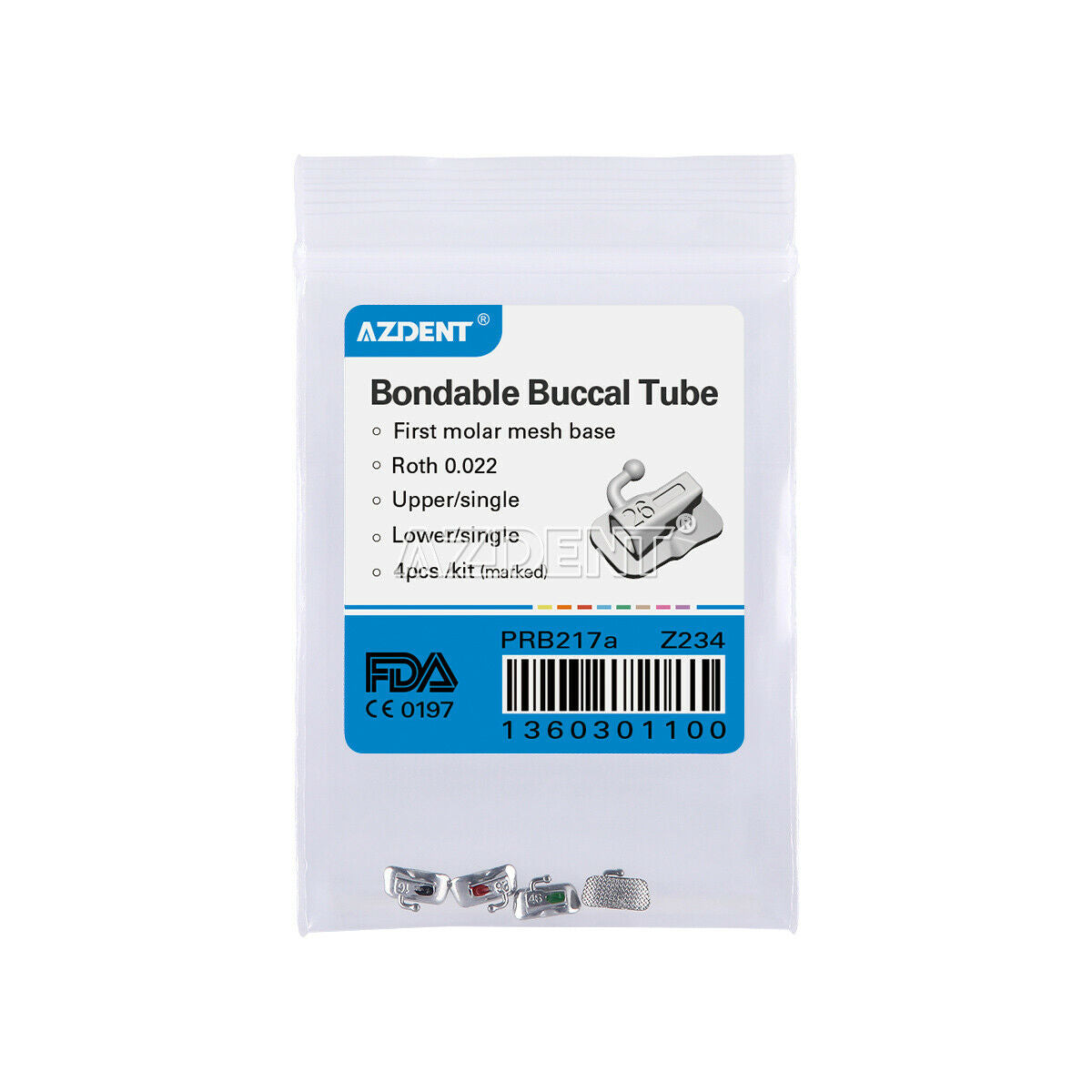 50Bags Orthodontic Bracket Buccal Tube Bondable Non-convertible For 1st Molar US