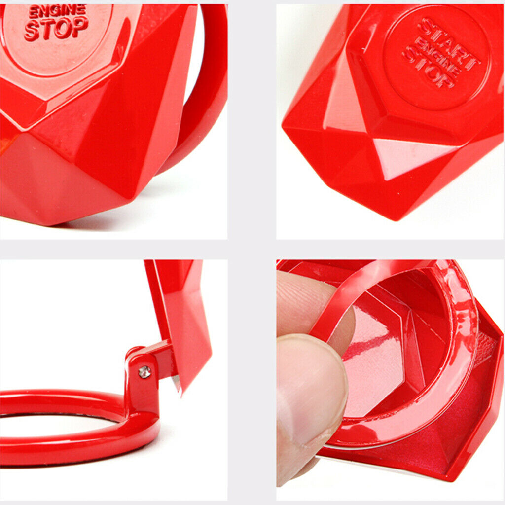 Red Car Start Button Cover Ignition Switch Protection Engine Thrust Trim