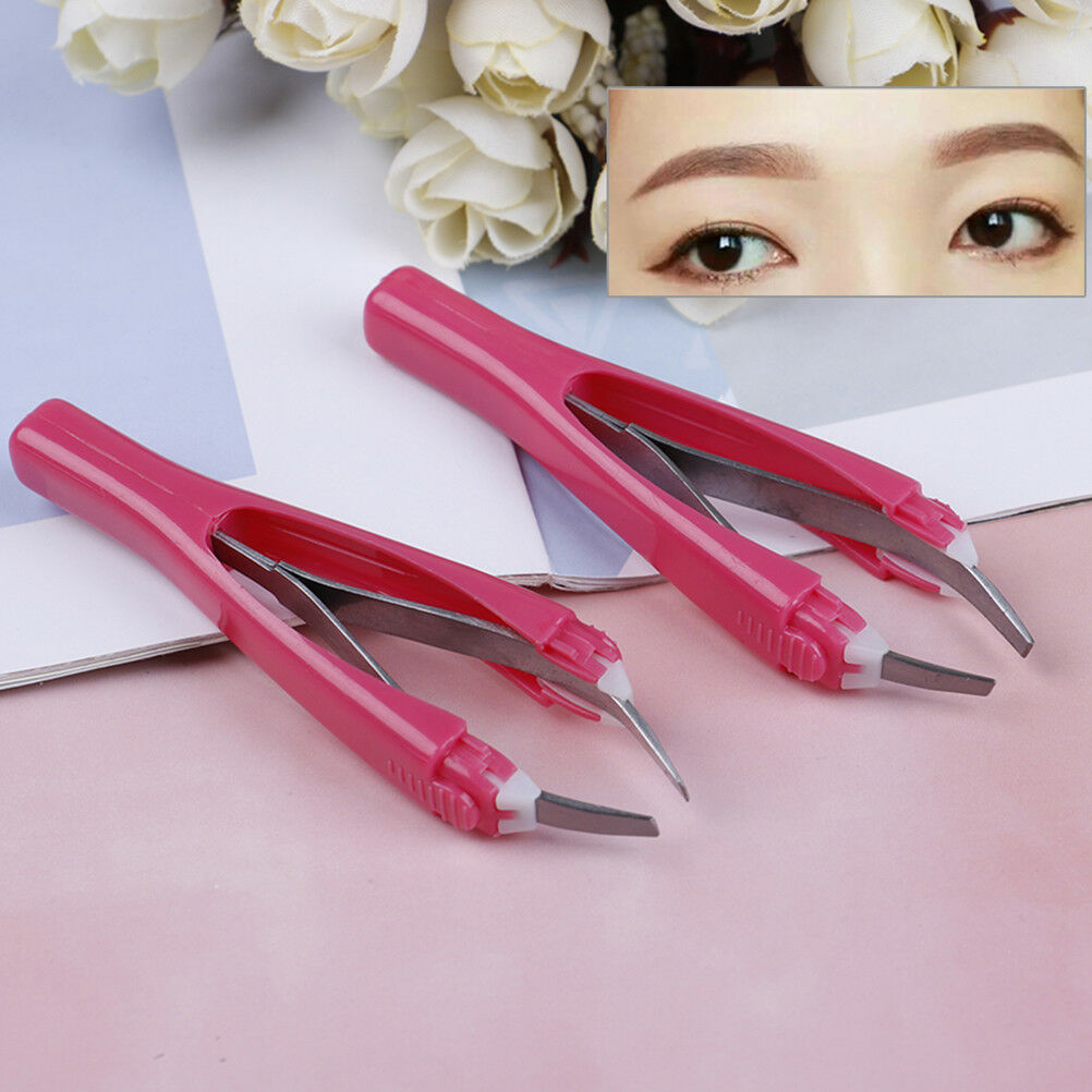 Matically retractable non-slip cosmetic eyebrow tweezers hair removal tools __WF