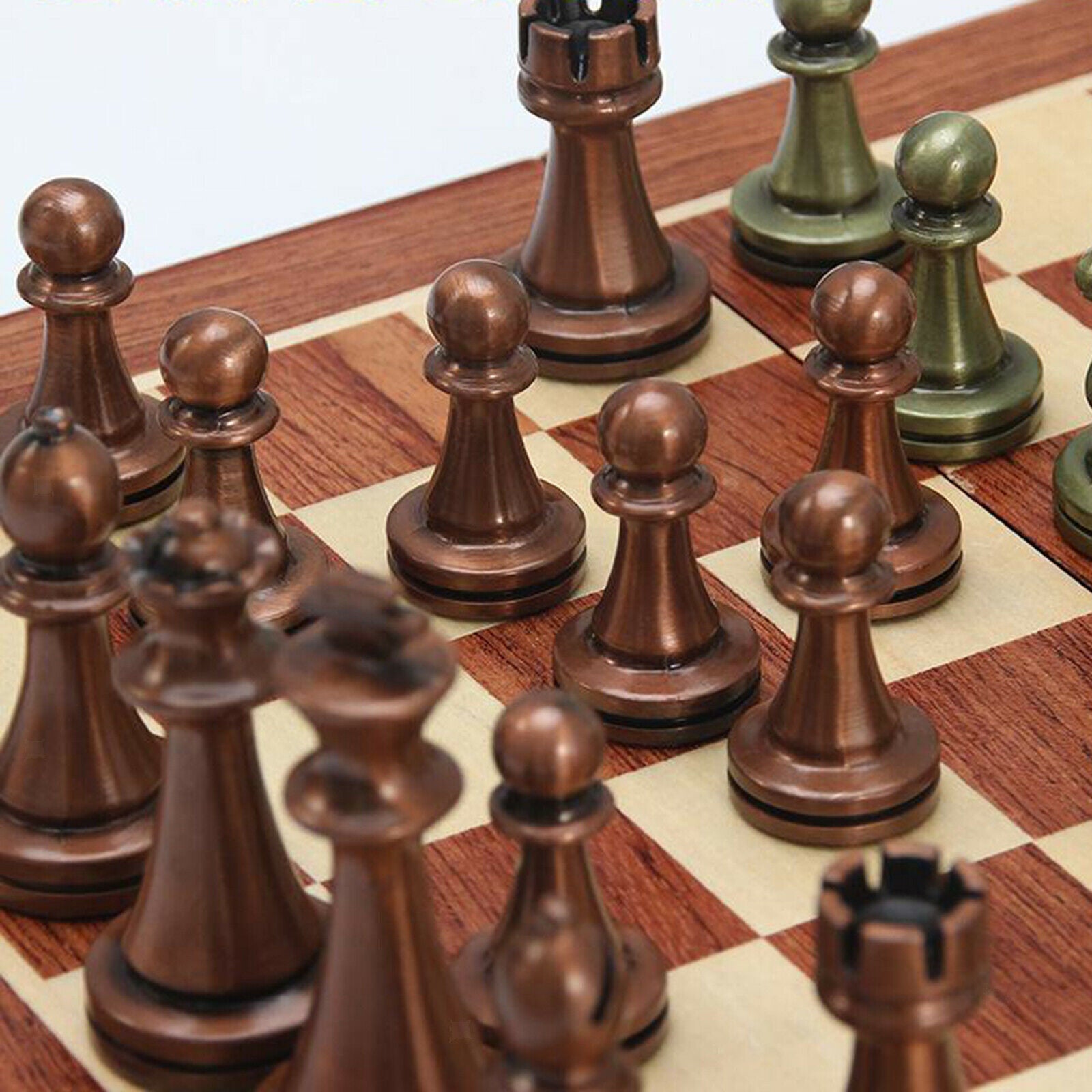 Alloy Chess Board Set Inlaid Storage Family Game Travel Set Chess Pieces