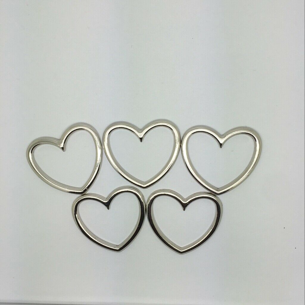5pcs Sliver Heart Circle Rings for Choker Leg Ring Garter Belt Making Crafts