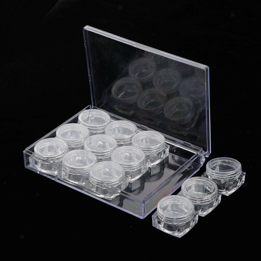 12 Pieces Clear Storage Boxes Jewelry Nail Art Beads Pills Small Item Cases