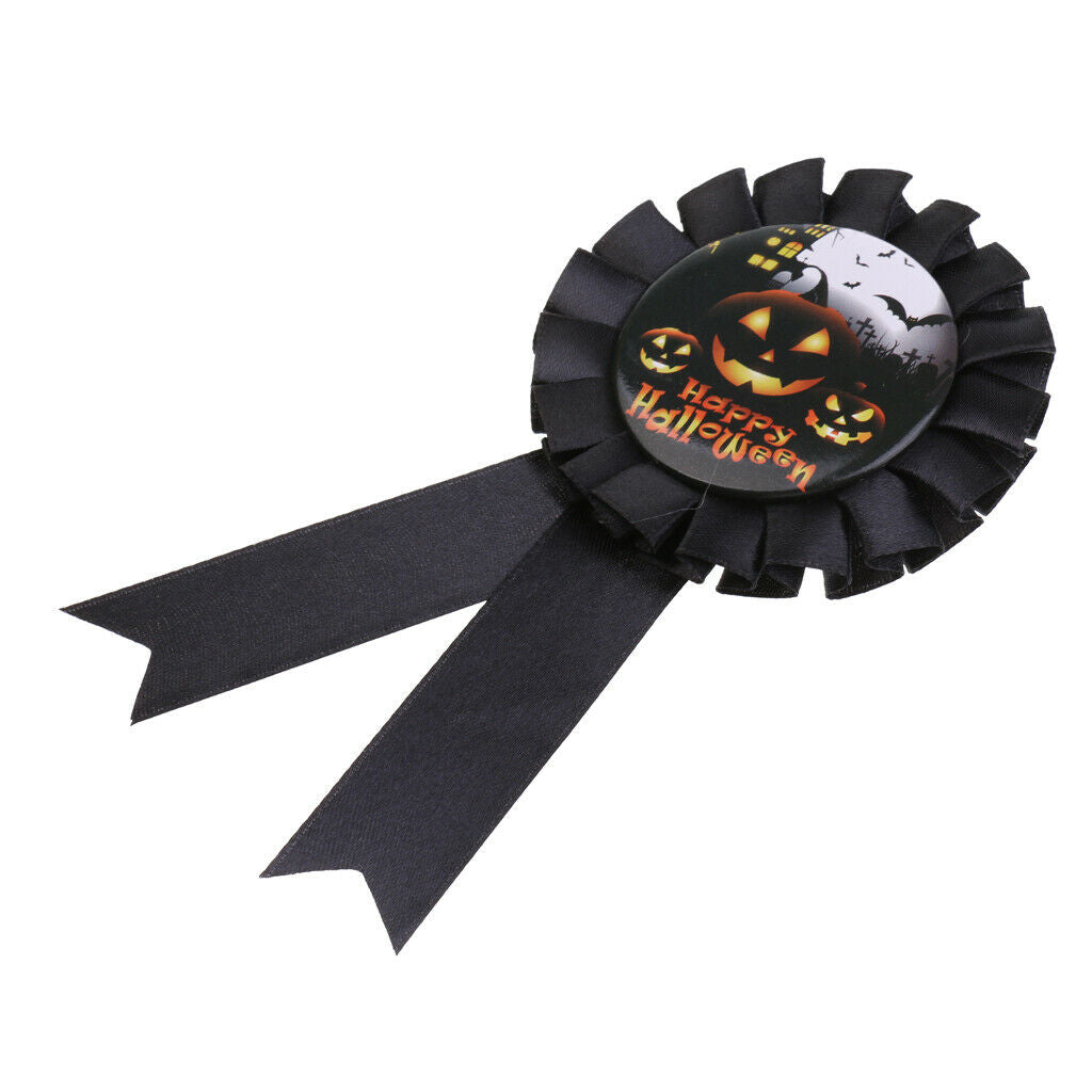Pumpkin Award Rosette Badge Halloween Party Pin Brooch Favour Gift