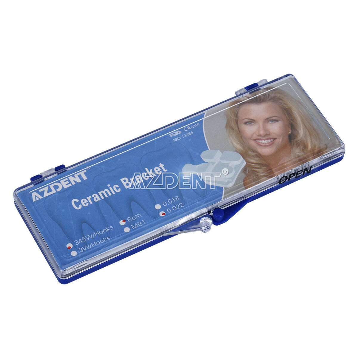 5 Box AZDENT Dental Orthodontic Bracket Ceramic Braces Roth 022 345 with Hooks
