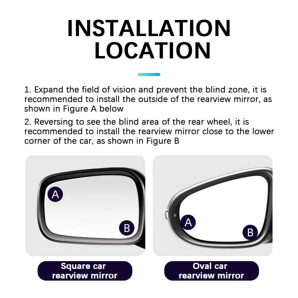 2x Blind Spot Mirror Car Motorcycle Motorbike Taxi 50mm Towing Rear View Mirror