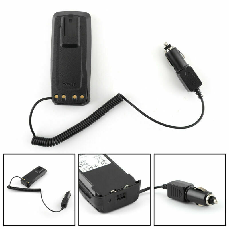 DC 12V/24V Car Charger Battery Eliminator Case For P8268 Two Way Radio BS5