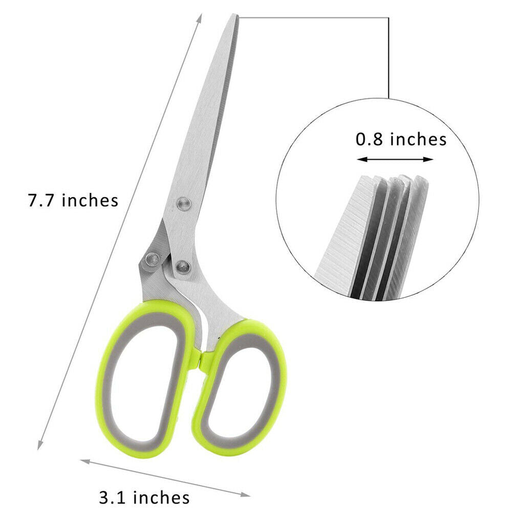 Vegetable 5 Layers Cutter Herb Spices Slice Scissors Security with Cover,