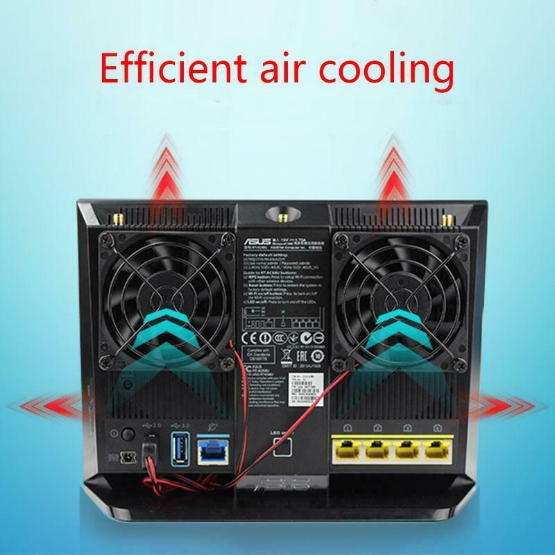 1Set Cooling Fan USB Fan Cooler for A-SUS RT-AC68U/AC86U/AC87U/R8000 Router