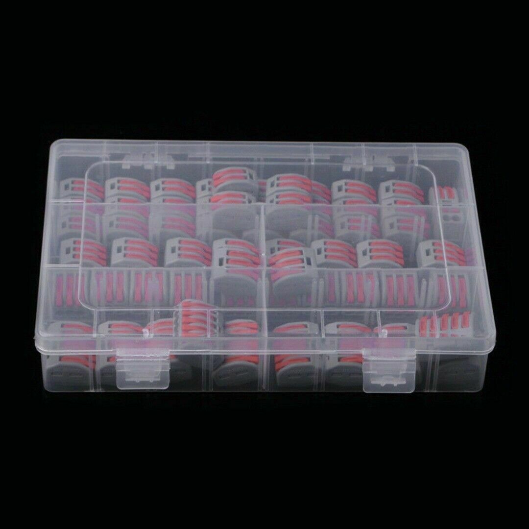 60Pcs Way Spring Lever Terminal Block Electric Cable Wire PCT-212/213/215 NEW