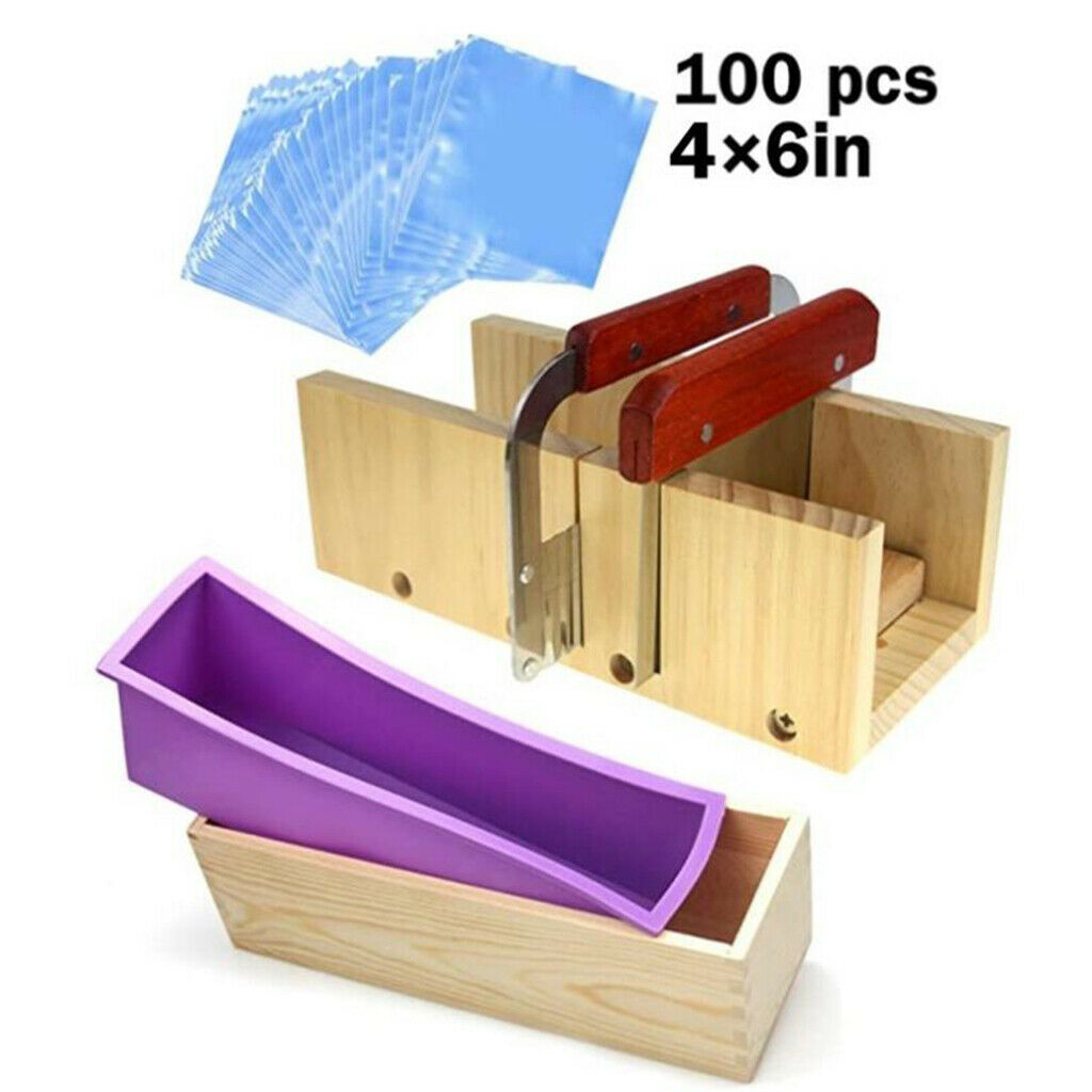 Adjustable Wooden Soap Loaf Cutter Mold Cake Chocolate Baking Tool + Stainless