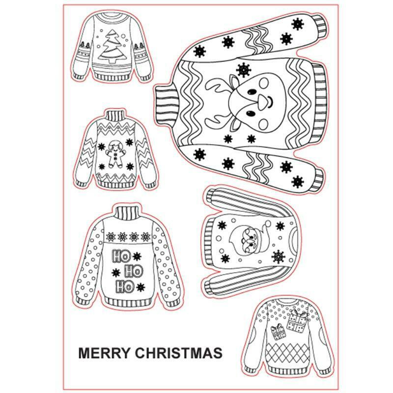 Christmas Sweater Embossing Clear Stamp for Scrapbook Album Paper Card