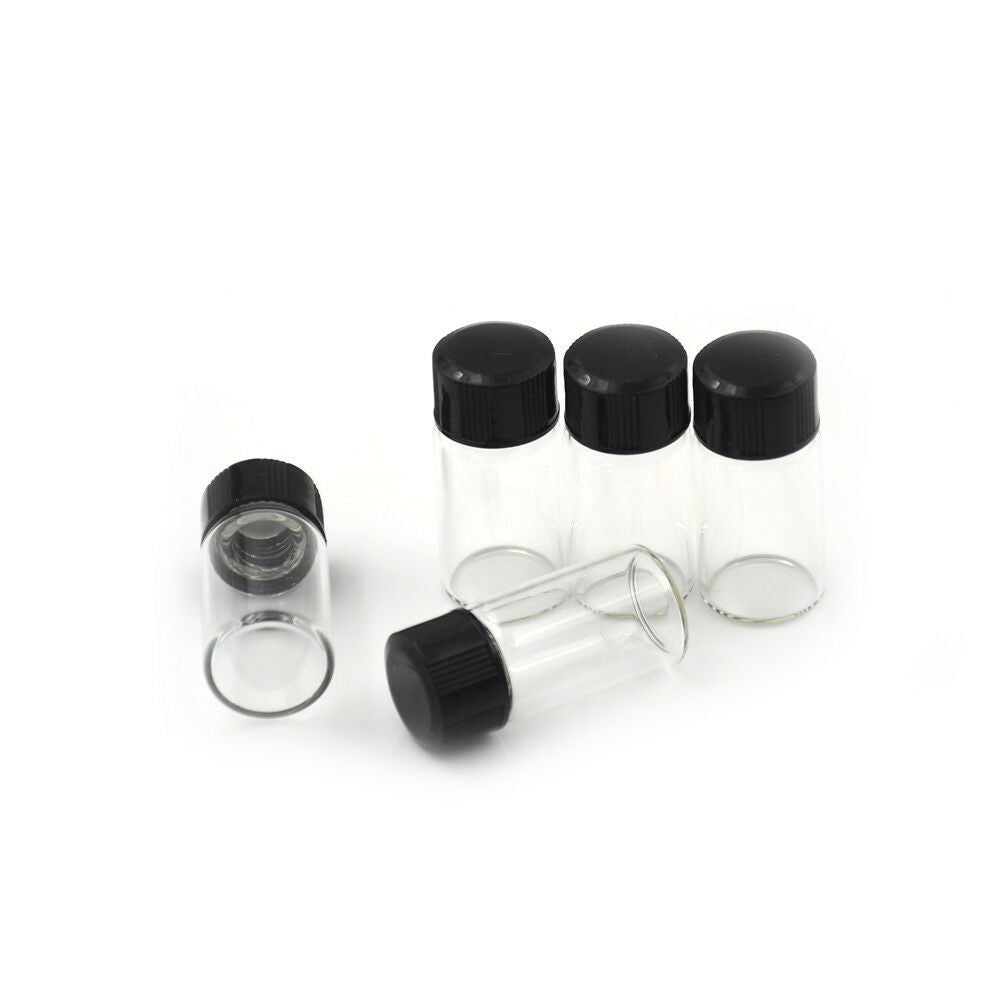 5Pcs 3ml Small Cute Glass Vials Bottles Clear Containers With Screw Ca.l8