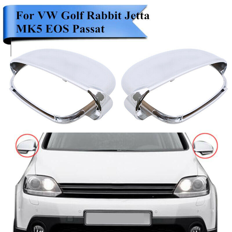 2Pcs Rear ViewÂ Mirror Cover Right&Left Fit VW Golf/R32/GTI/Rabbit 2006-2009