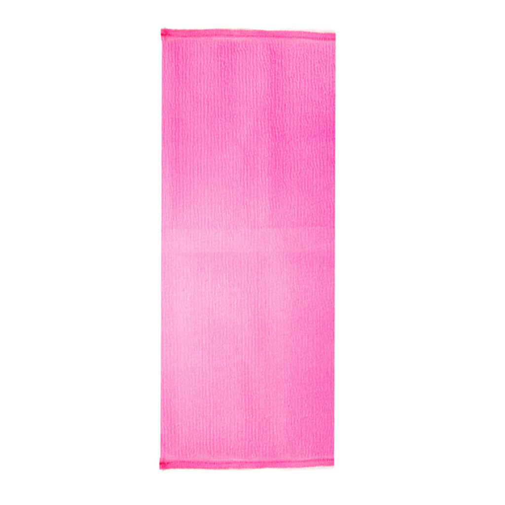 2x Long Nylon Exfoliating Scrub Wash Cloth Body Shower Bath Towel Red+Yellow