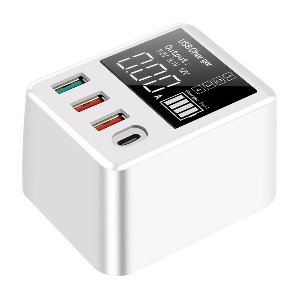 US Plug Fast Charging USB Charger 4 Ports Phone Charger LED Travel Wall Charger