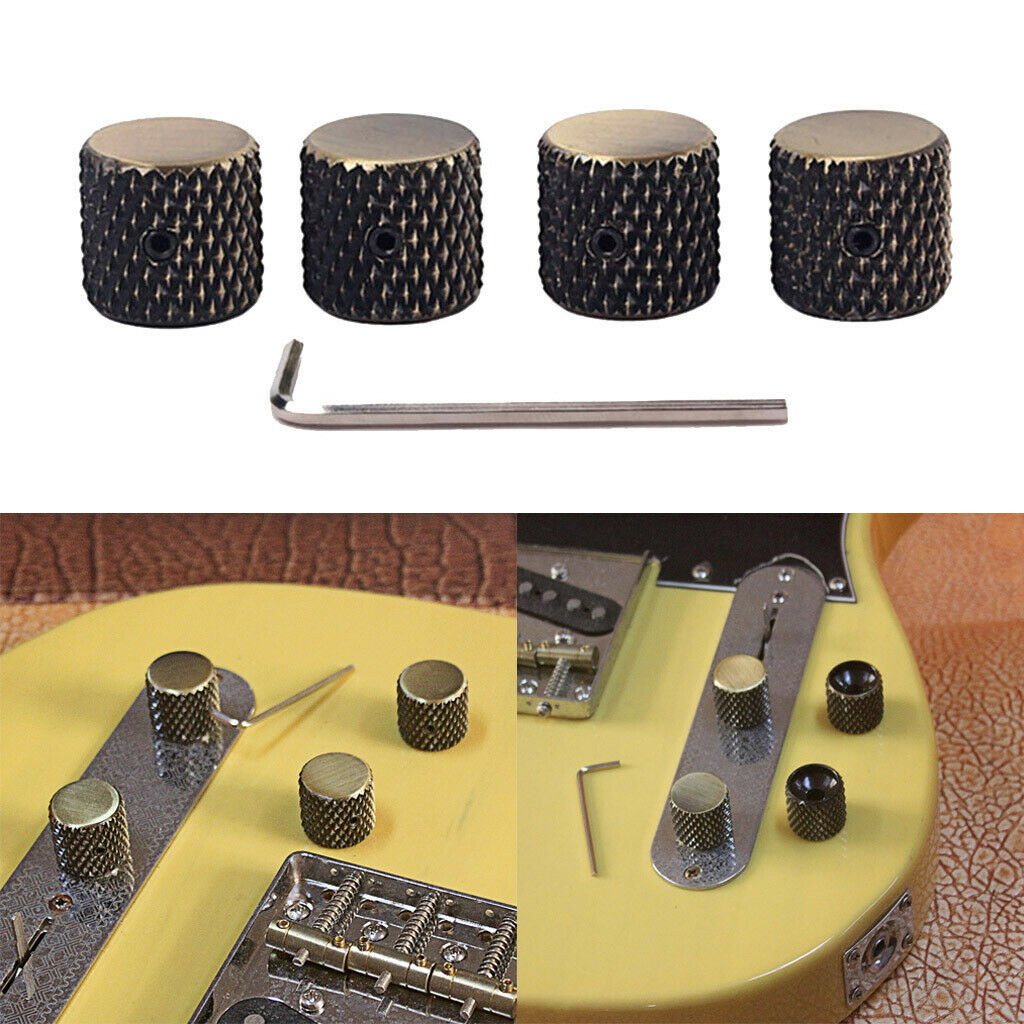 Electric Guitar Knobs for Electric Guitar Precision Bass 4 Pcs Bronze