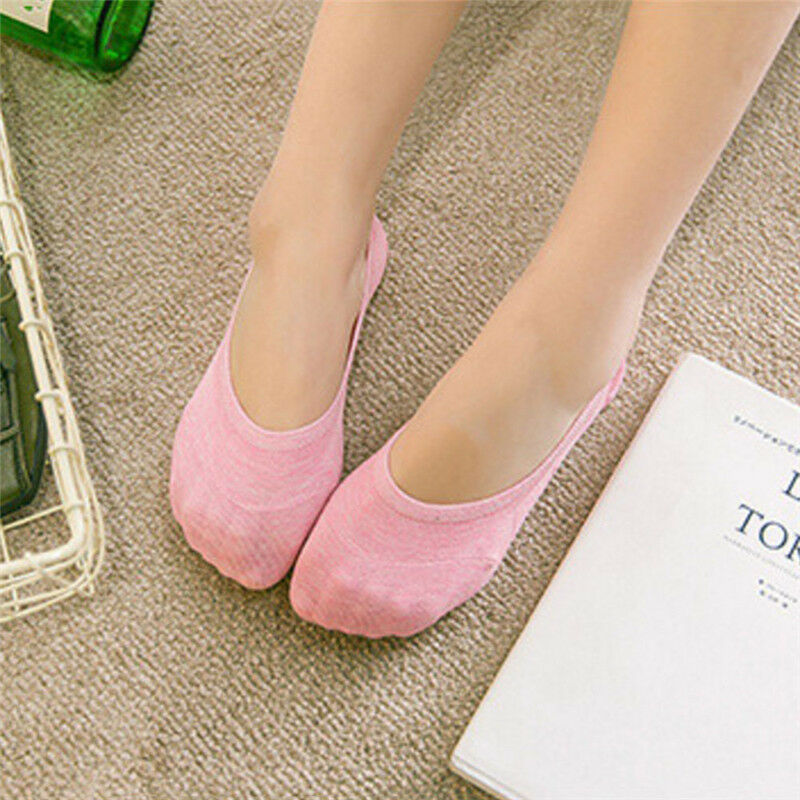 5 pairs Women Soft Candy Color Cotton Short Fashion Ankle Socks Random Color NDD