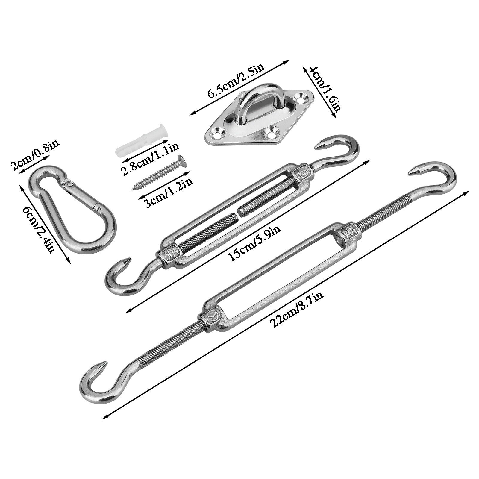 Sun Shade Depot Sail Stainless Steel hardware installation kit