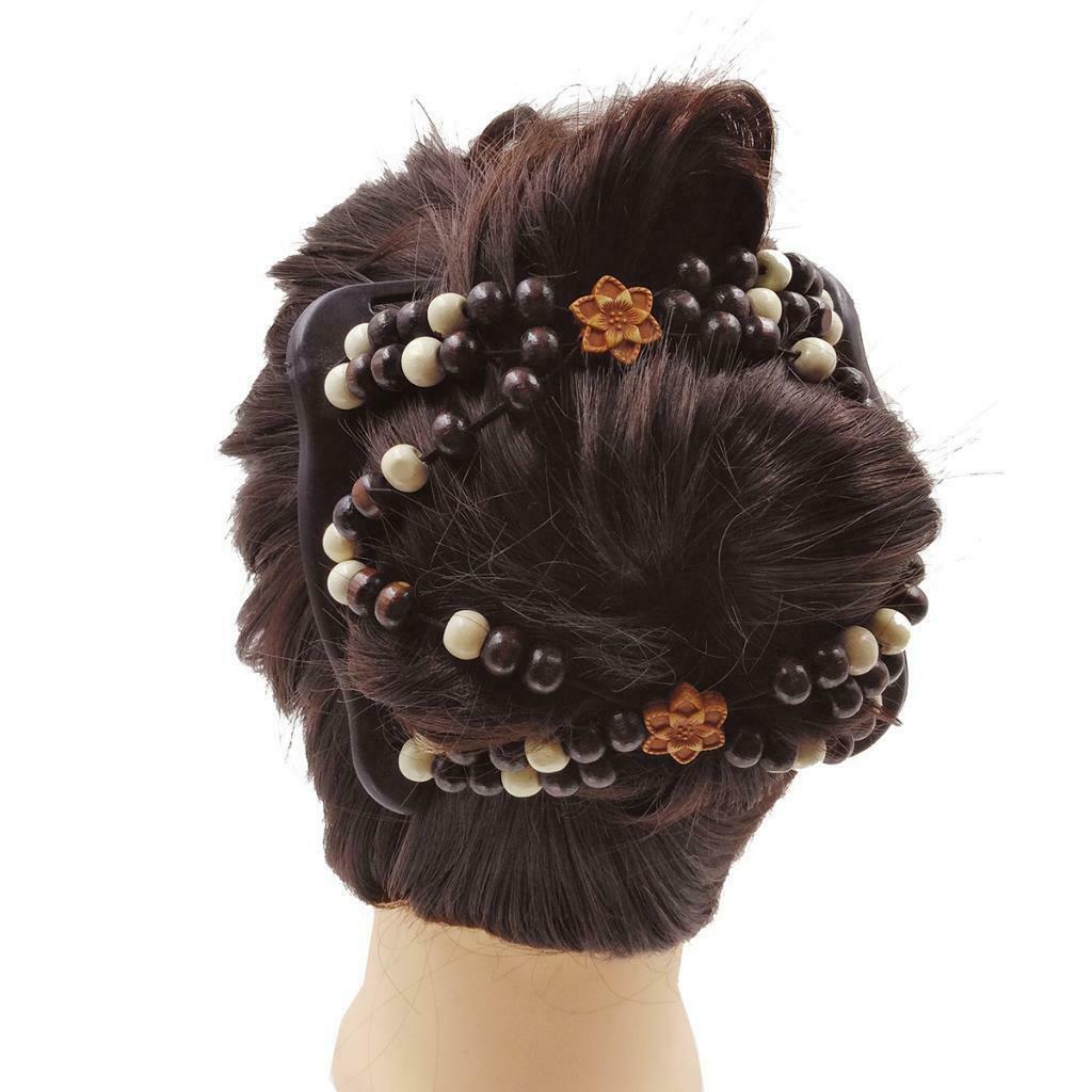 Fashion Magic Double Beaded Hair Comb Flower Bead Hair Accessories for Women