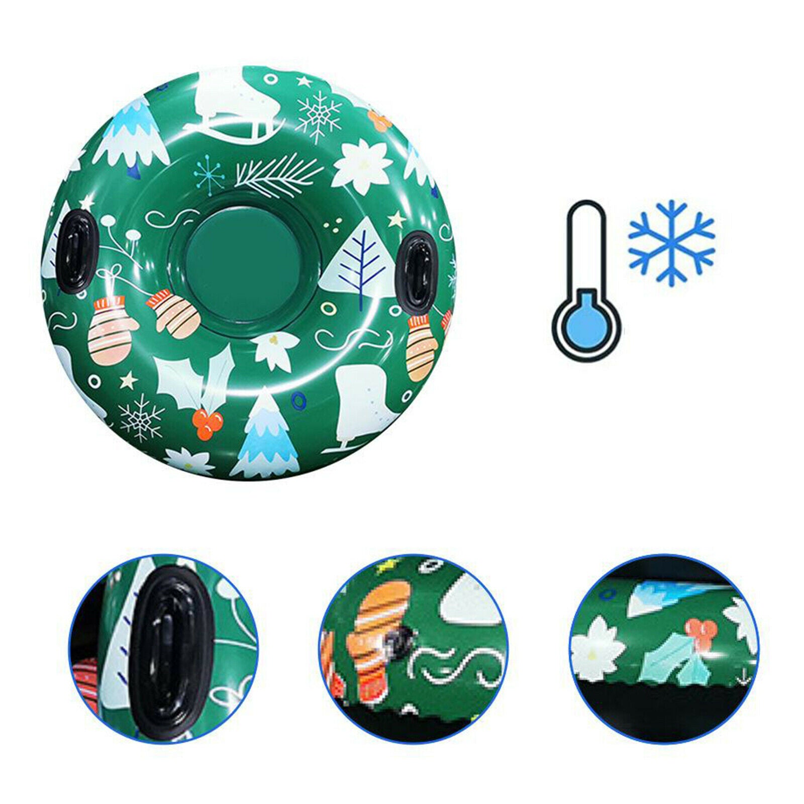 Snow Tube Inflatable Snow Sled - 47 inches Heavy-Duty Snow Tube for Kids &