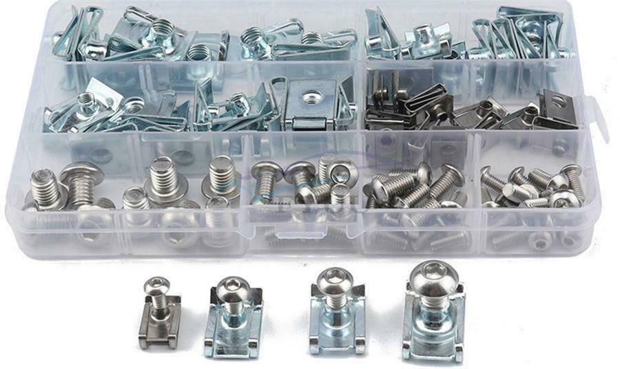 100Pcs Fairing Bodywork Panel Reed U Clips / U Nut Speed Fasteners M4 M5 M6 M8