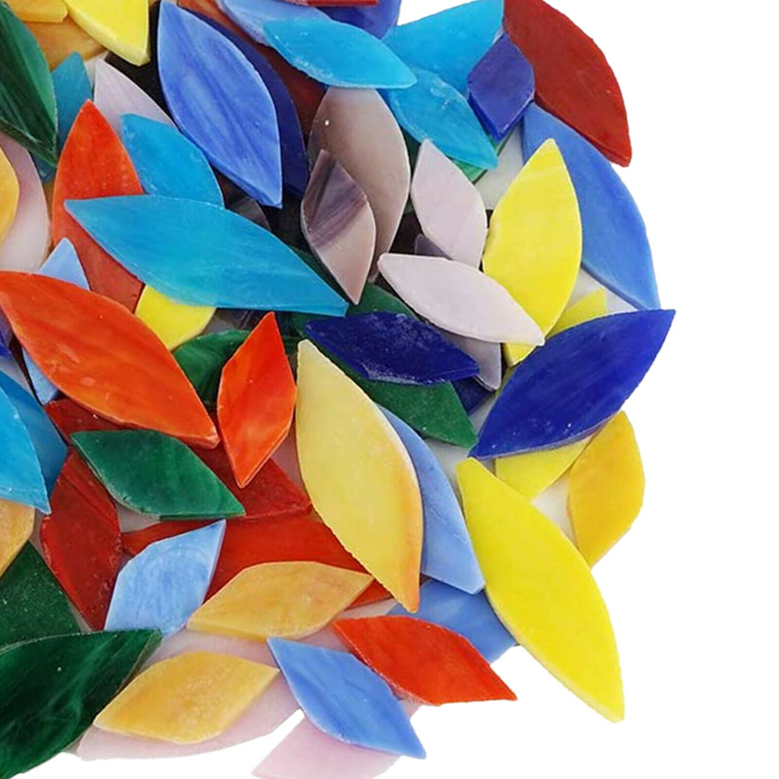 100x Mixed Colors Petal Mosaic Tiles Hand-Cut Stained Glass Art Decorations