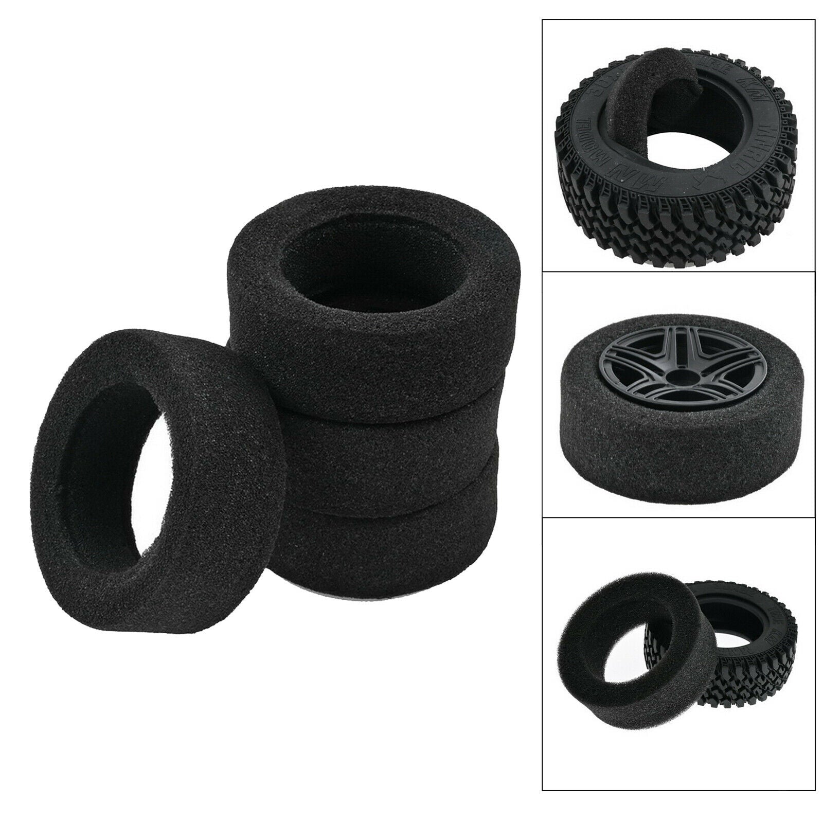 4pcs 4 Pieces 1/12 RC Crawler Tire Foam Insert Accessory Replacement Parts