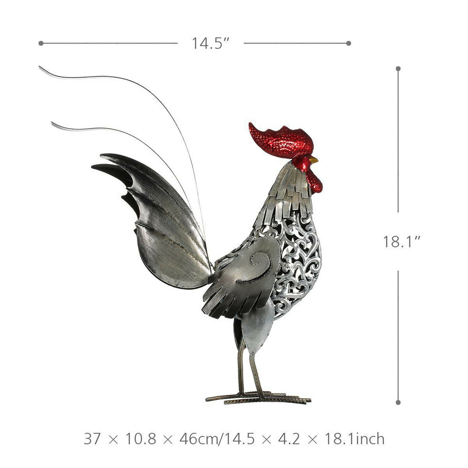 Carved Rooster Statues Sculpture Handicraft Decor Furnishing Crafts Artwork
