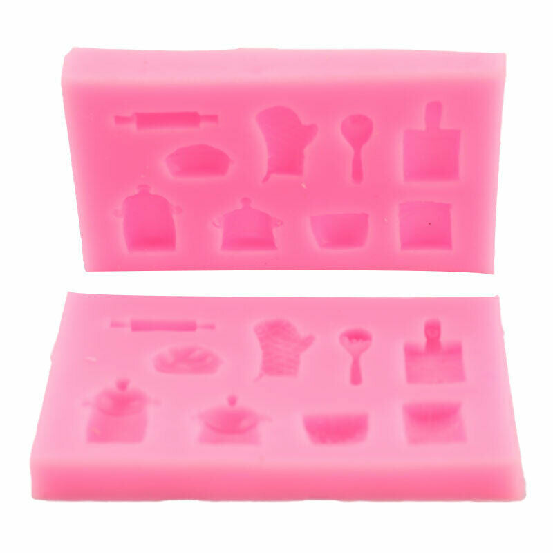 1pcs Gloves Pot Spoon Fondant Cake Chocolate Silicone Mold Cake Decoratio.l8
